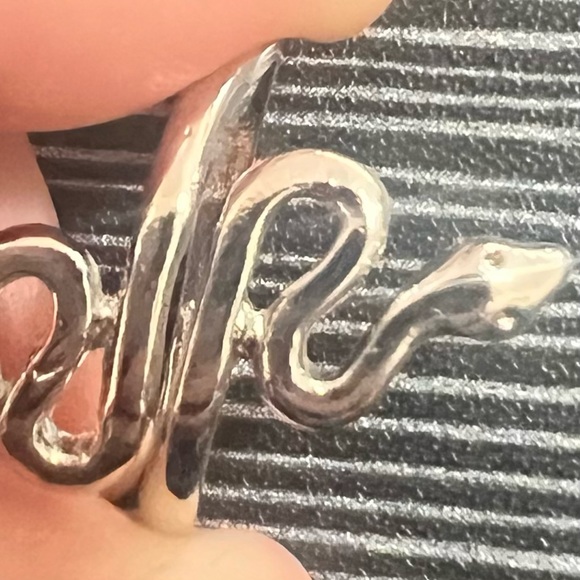 Silver Tone Open Style Adjustable Snake Ring - Picture 10 of 15